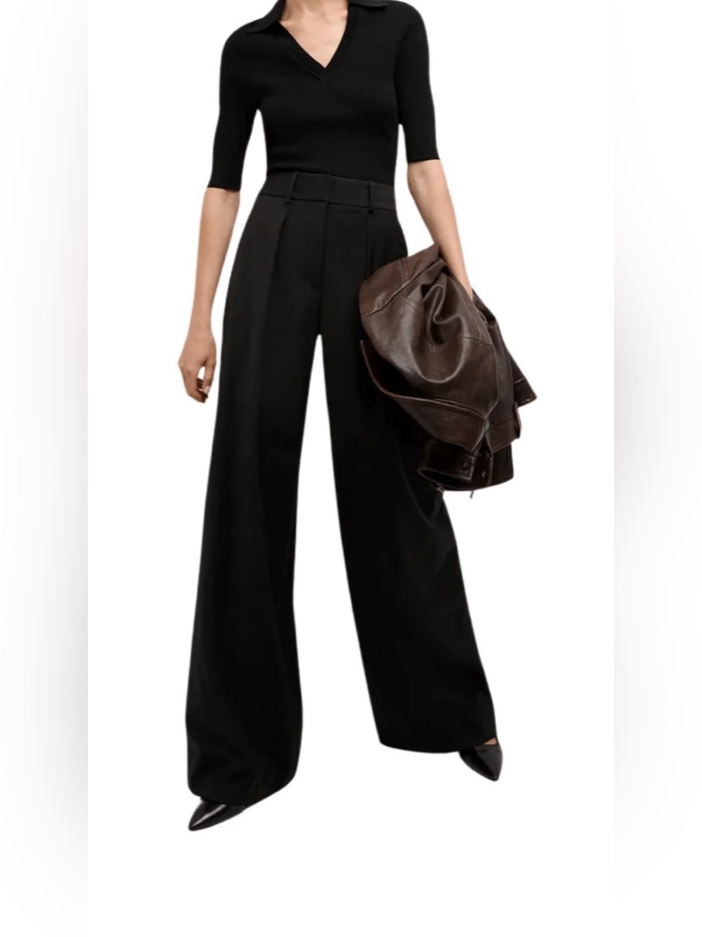 Veronica Beard Wide Leg Black Size 12 Sonia Pants
